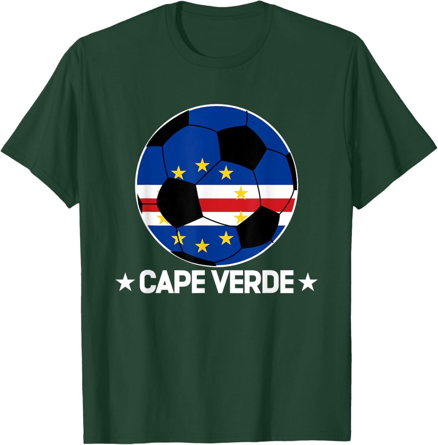 Cape Verde Football Team Cape Verde Flag Jersey Football T-Shirt - T-Shirt | Forest