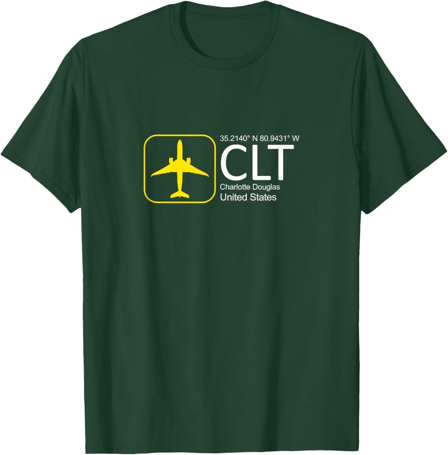 CLT Skyline Style: Charlotte Airport Merch T-Shirt - T-Shirt | Forest