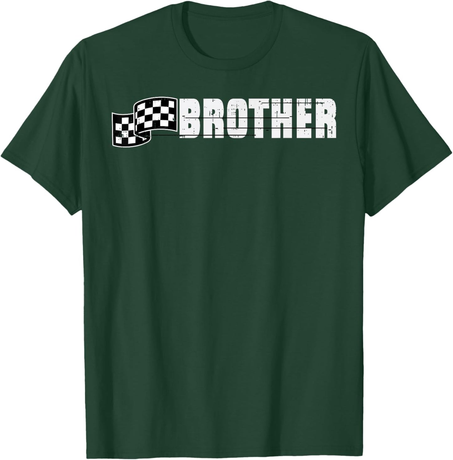 Birthday Racing Flag Brother Party Family Matching Boys Kids T-Shirt - T-Shirt | Forest