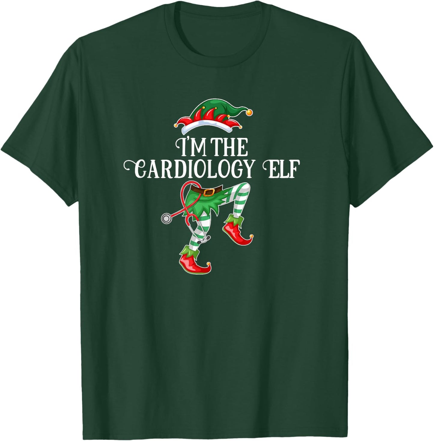 Im the Cardiology Elf Christmas Matching Medical Staff Gift T-Shirt - T-Shirt | Forest