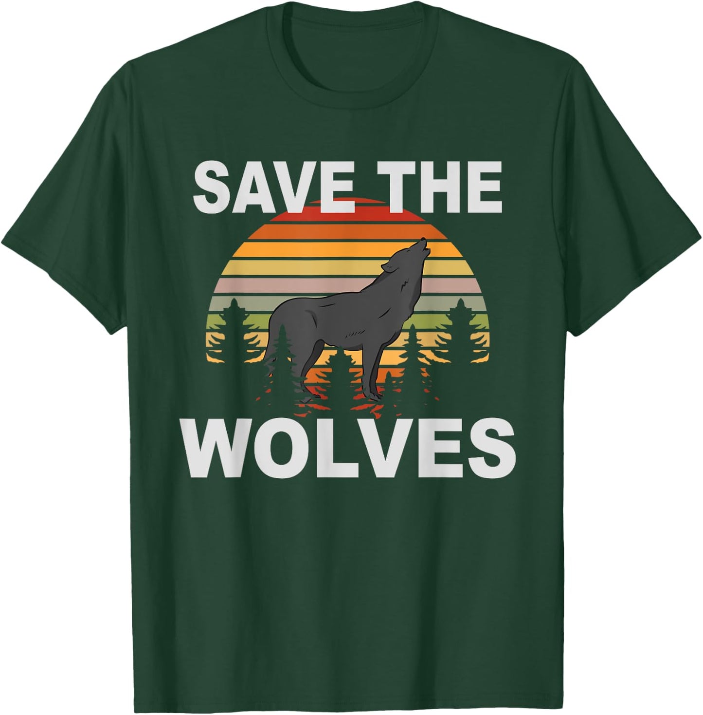 Retro Vintage Animal Lover Wolf Save The Wolves T-Shirt - T-Shirt | Forest