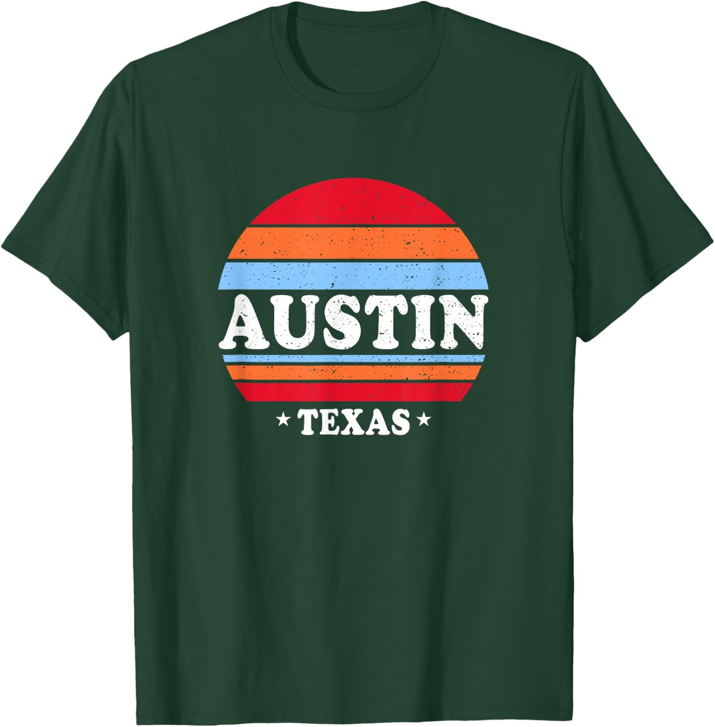 Retro Austin TX Shirt Men Women Kids Texas Souvenirs Gifts T-Shirt - T-Shirt | Forest