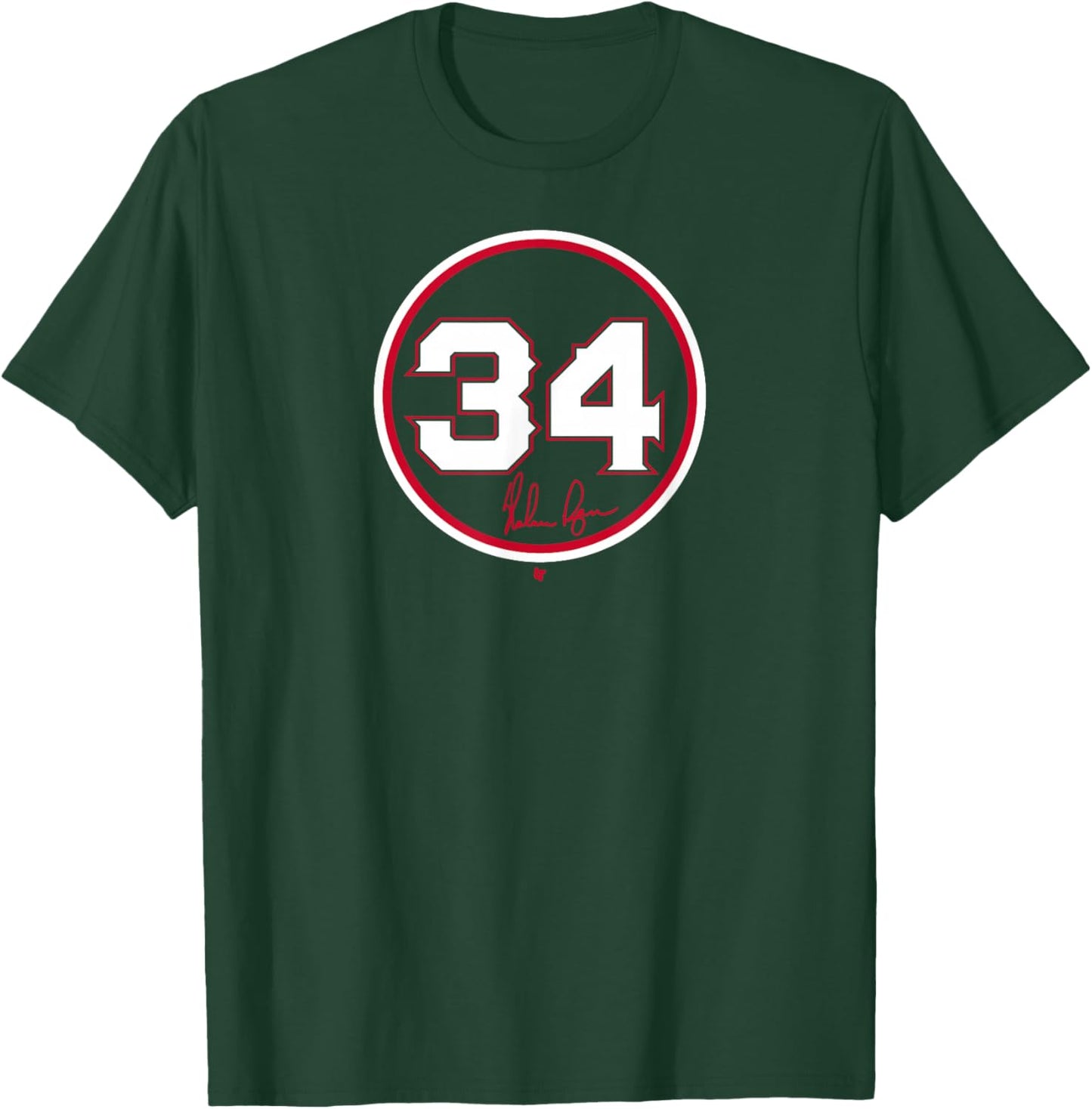 BreakingT Nolan Ryan - Number Circle - Texas Baseball T-Shirt - T-Shirt | Forest