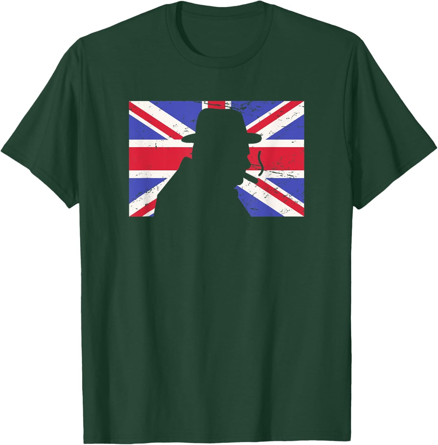 Winston Churchill / WWII Battle of Britain UK Flag T-Shirt - T-Shirt | Forest