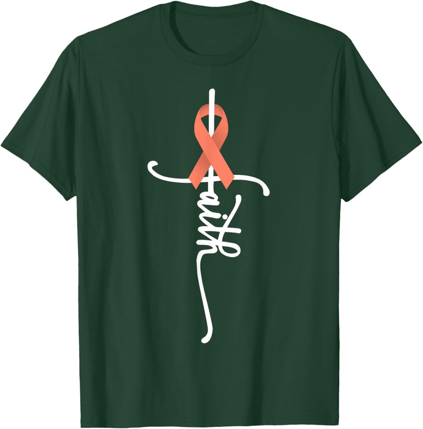 Endometrial Uterine Cancer Faith Uterine Cancer Awareness T-Shirt - T-Shirt | Forest