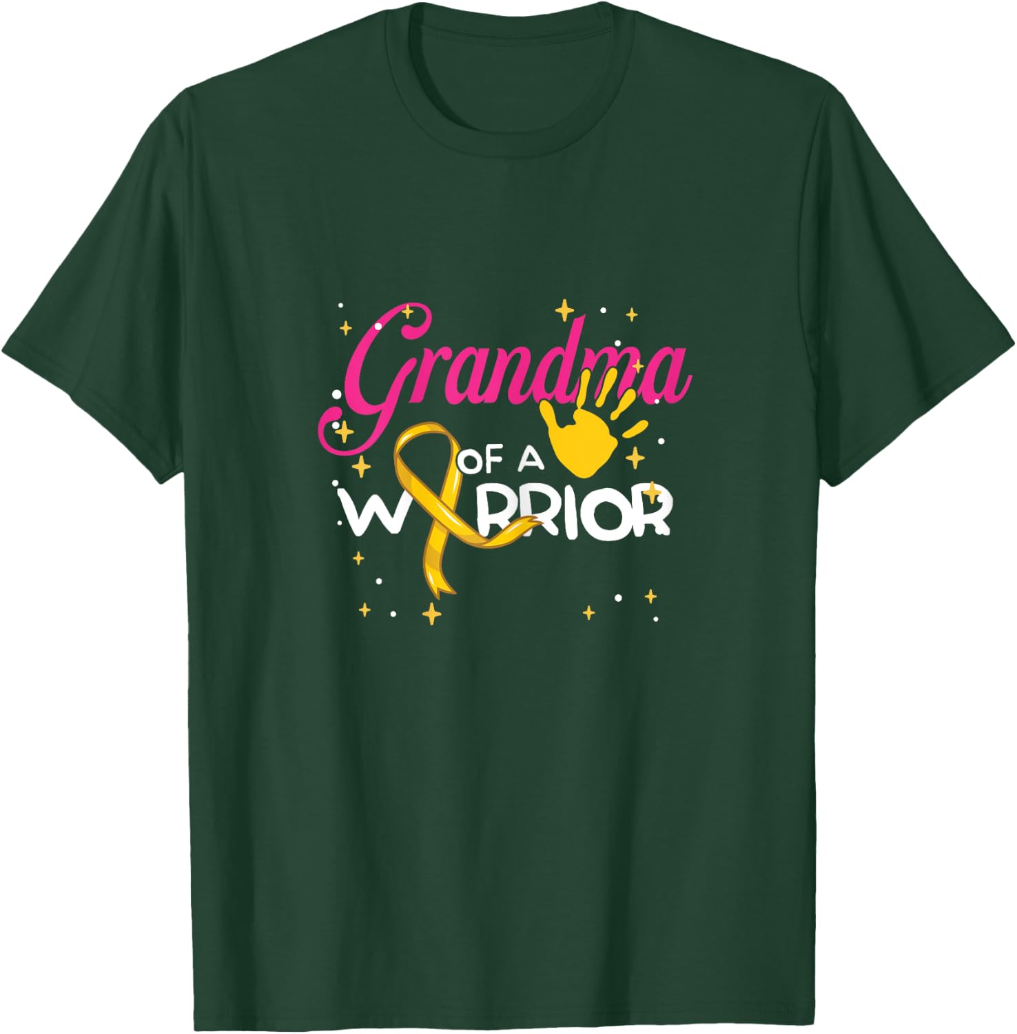 Grandma Of A Warrior | Yellow Ribbon | Childhood Cancer T-Shirt - T-Shirt | Forest