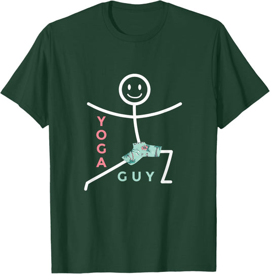 Meditating Stick Man Meditation Zen Namaste Yoga Instructor T-Shirt - T-Shirt | Forest