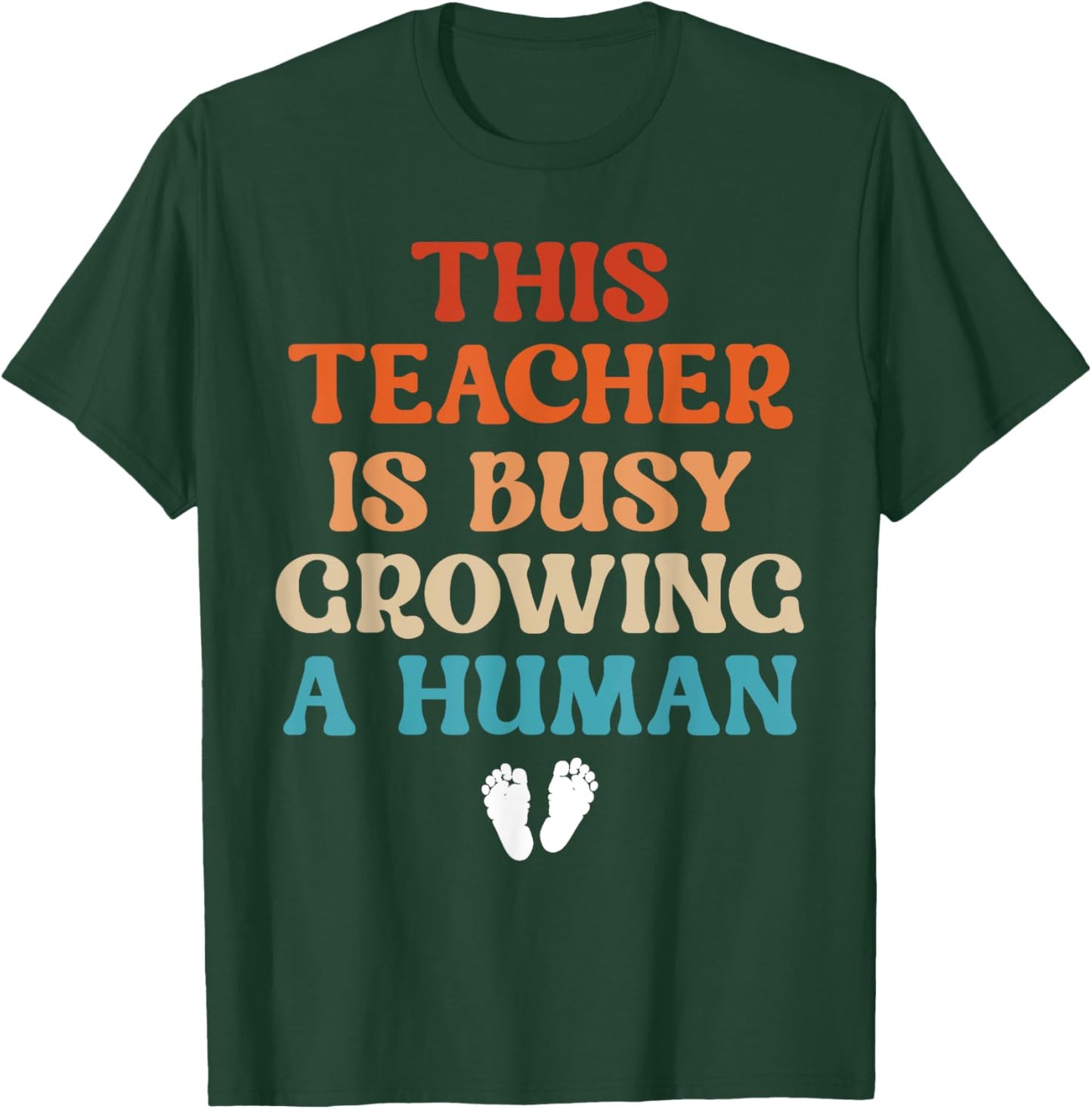 Teacher Pregnancy Announcement Idea Cute Pregnant Teacher T-Shirt - T-Shirt | Forest