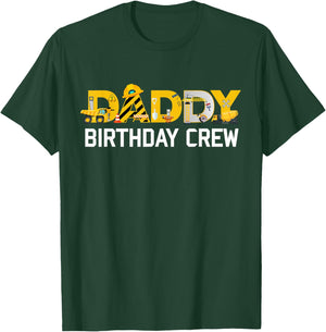 Daddy Birthday Crew Boy Kids Construction Matching Family T-Shirt - T-Shirt | Forest