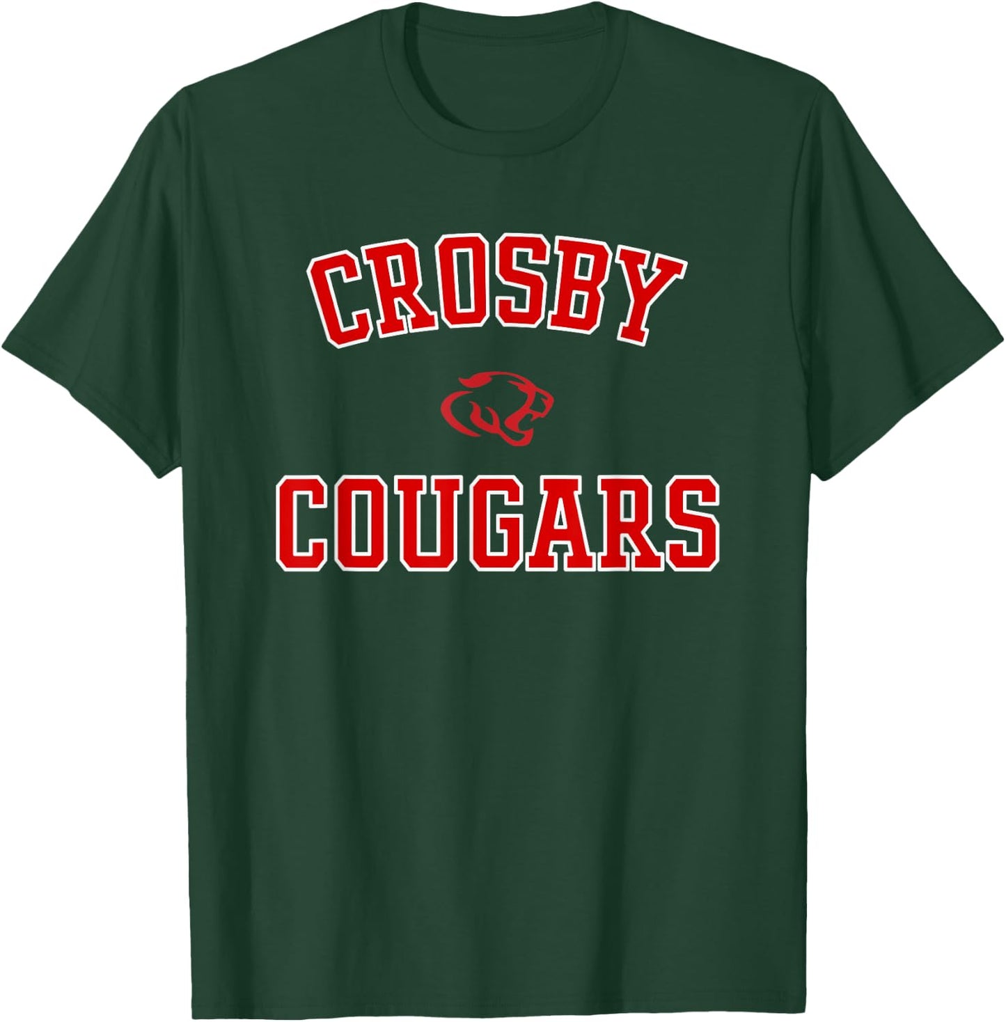 Crosby Cougars Logo Varsity HS T-Shirt - T-Shirt | Forest