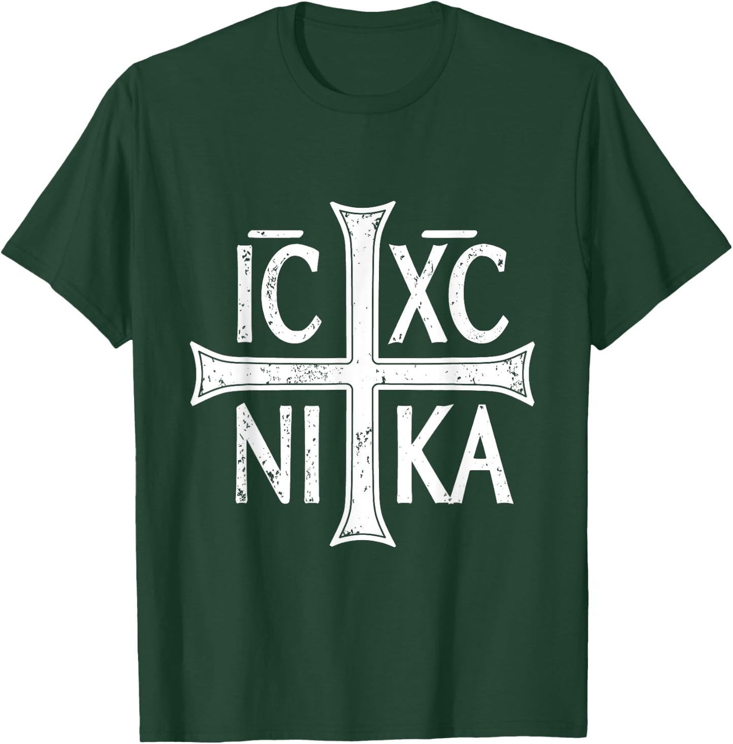 ICXC NIKA Cross Christogram Orthodox Eastern Christian T-Shirt - T-Shirt | Forest
