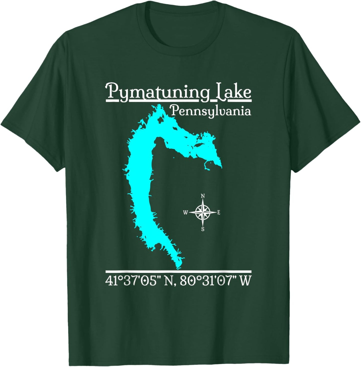 GeoGearCo Pymatuning Lake - Pennsylvania Kids' Black Cotton T-Shirt - T-Shirt | Forest