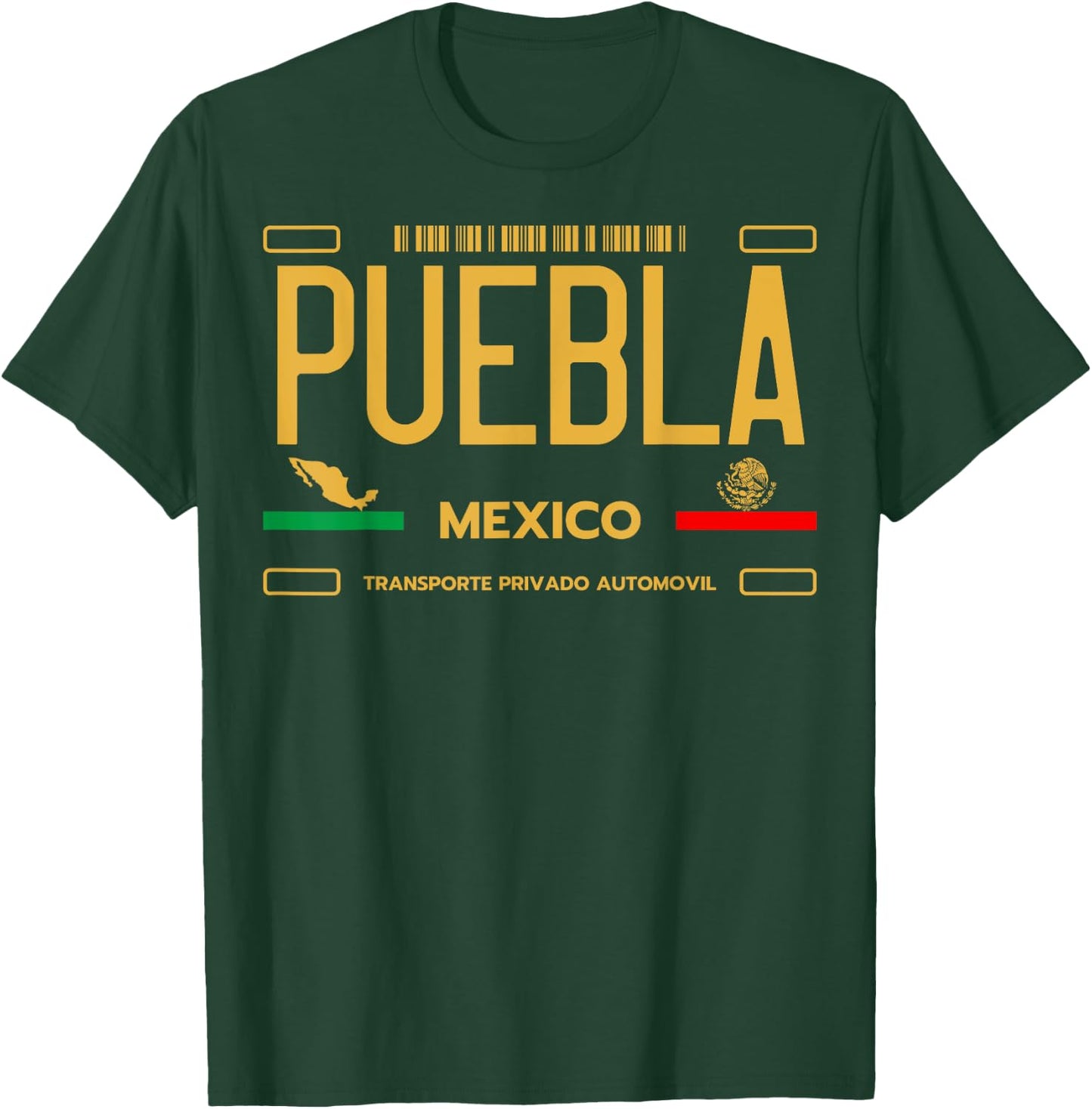 Puebla Mexico License Plate Aesthetic Puebla T-Shirt - T-Shirt | Forest