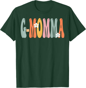 G-MOMMA Retro Groovy Mom Cute Mother's Day Funny Grandma T-Shirt - T-Shirt | Forest
