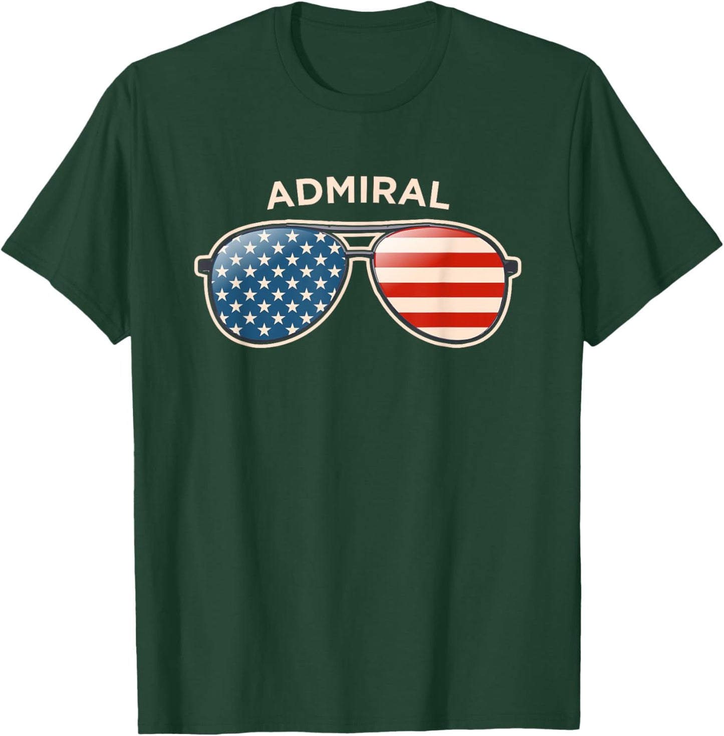 Admiral, TX Vintage US Flag Sunglasses T-Shirt - T-Shirt | Forest