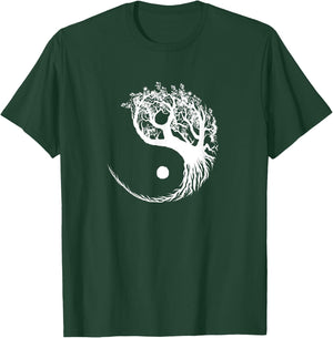 Mandala Yin Yang Bonsai Tree Funny Hippie Gift Women T-Shirt - T-Shirt | Forest