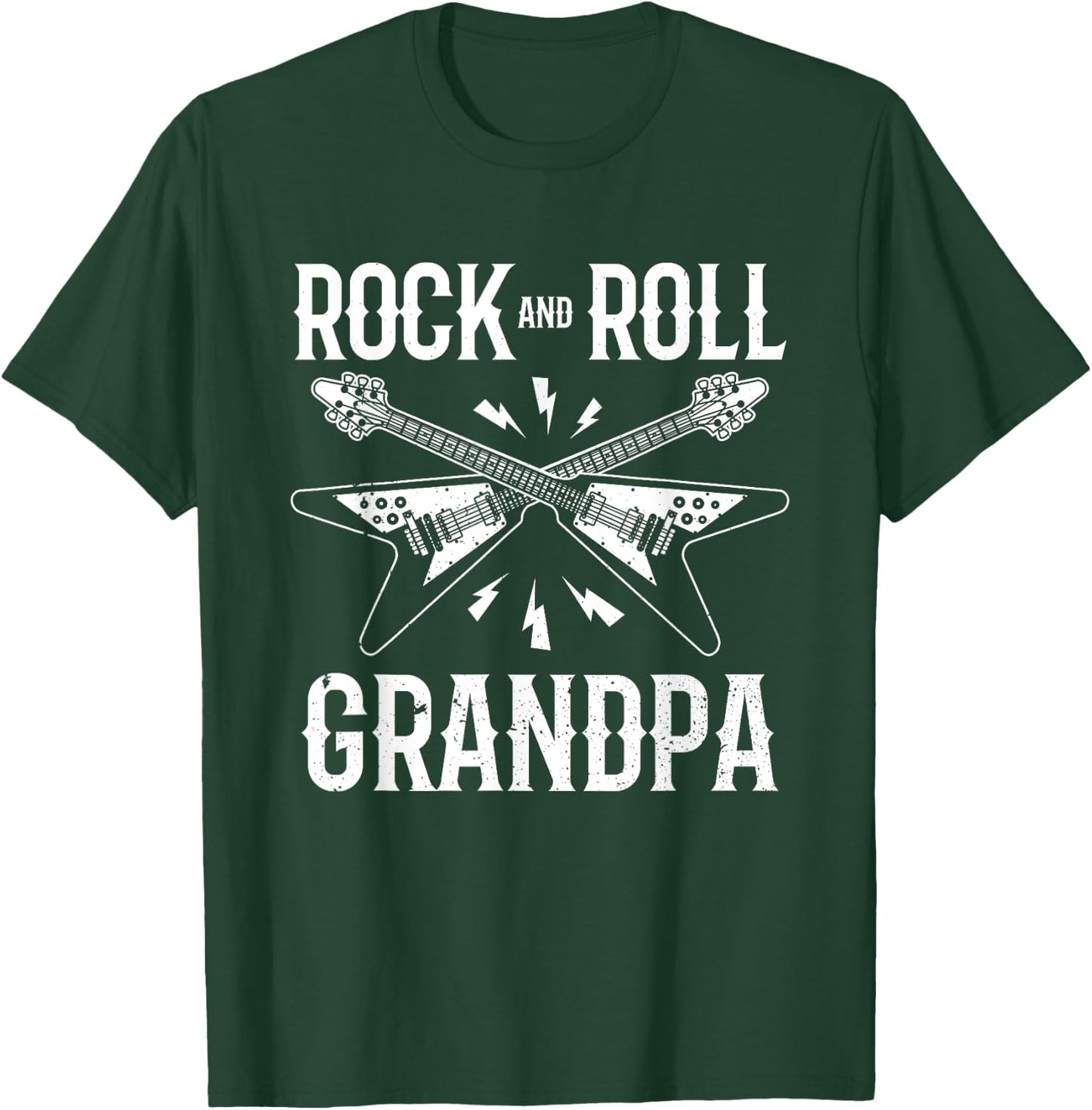 Rock And Roll Grandpa Vintage Band Punk Rock Design Rockstar T-Shirt - T-Shirt | Forest