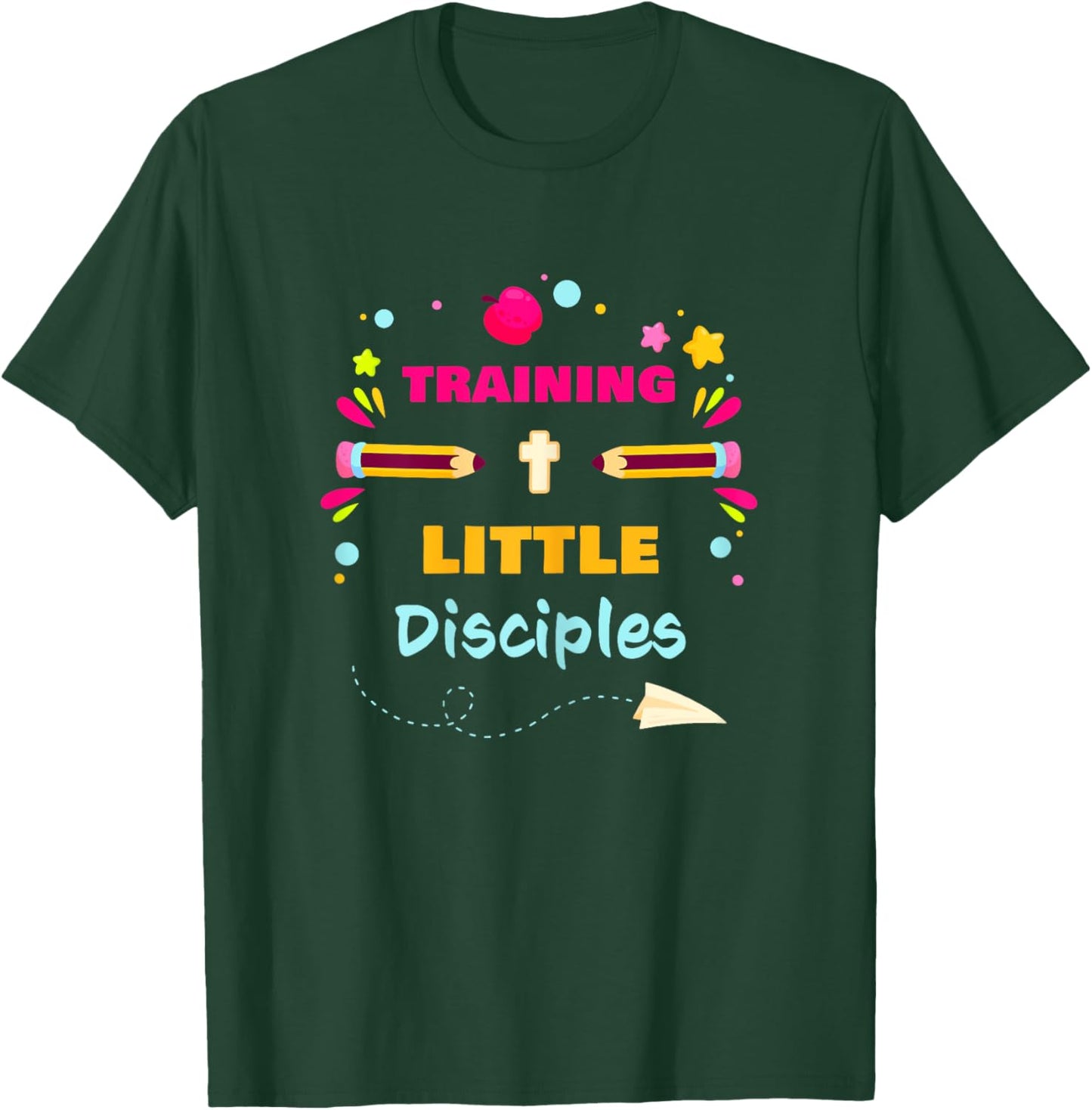 Sunday School Christian Teacher – Training Little Disciples T-Shirt - T-Shirt | Forest