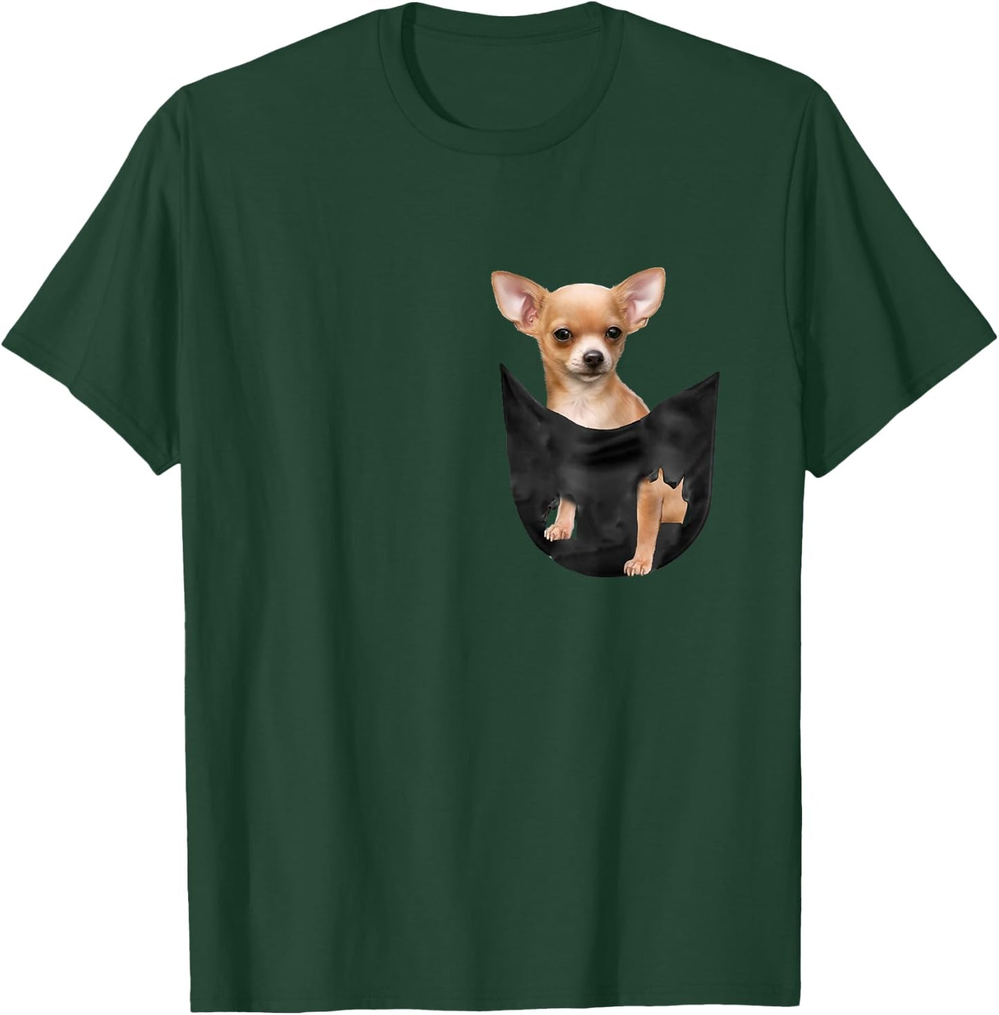 Gift Cute Dogs Lovers -Adults Cute Chihuahua In Your Pocket Christmas Black Small Classic Fit Short Sleeve T-Shirt - T-Shirt | Forest
