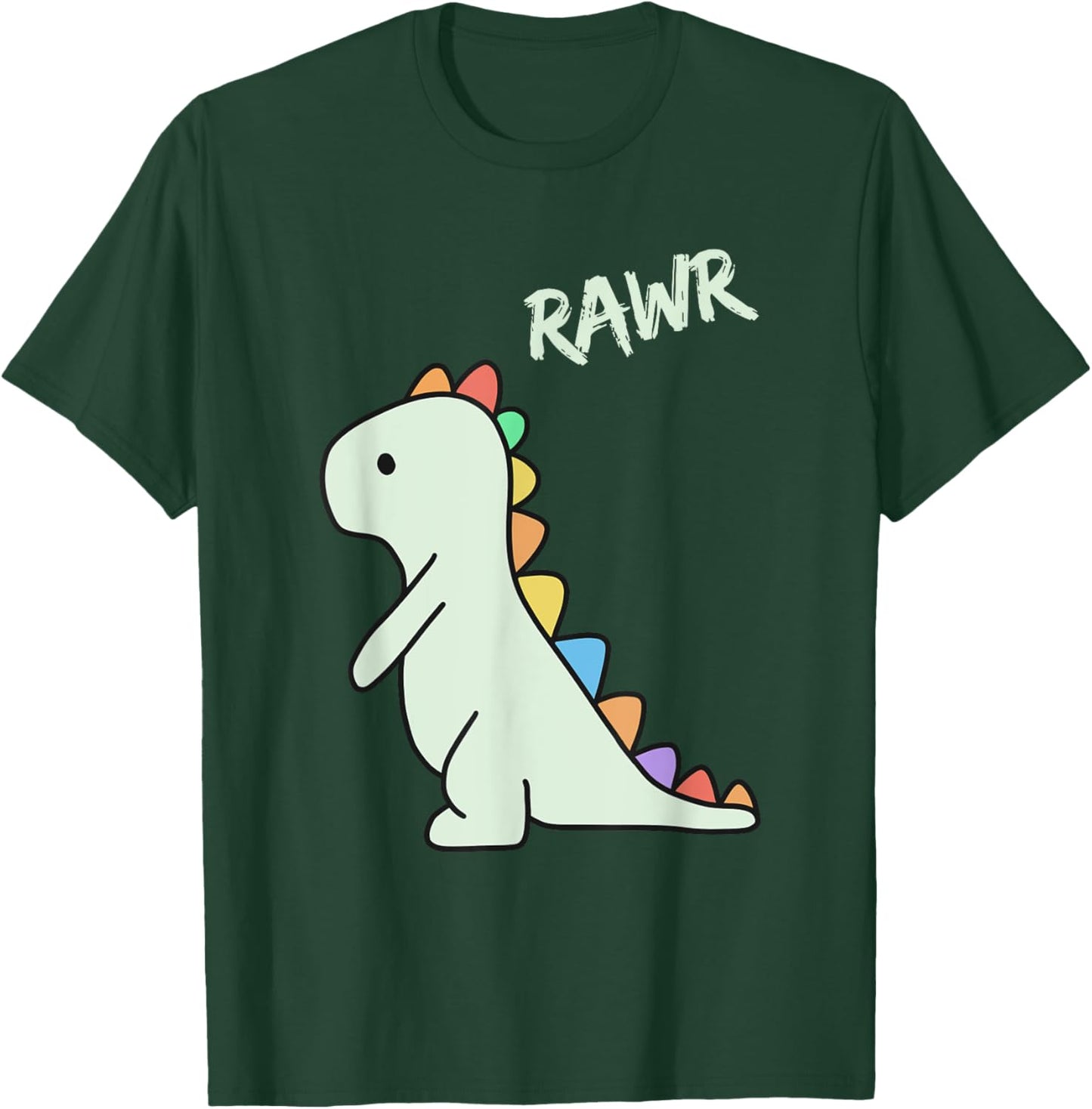 Cute Dino Rawr Dinosaur Roaring Funny Kid Dino Cartoon T-Shirt - T-Shirt | Forest