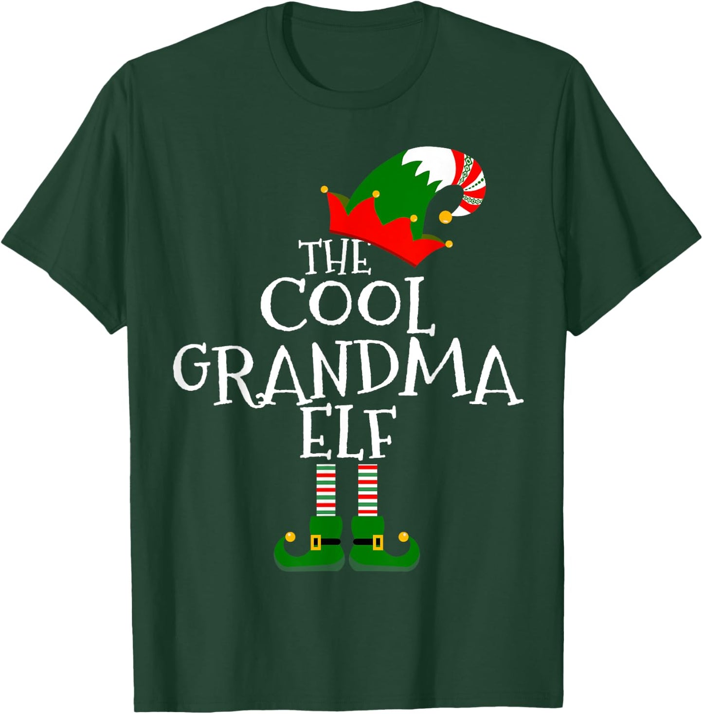 The Cool Grandma Elf Gift Matching Family Group Christmas T-Shirt - T-Shirt | Forest