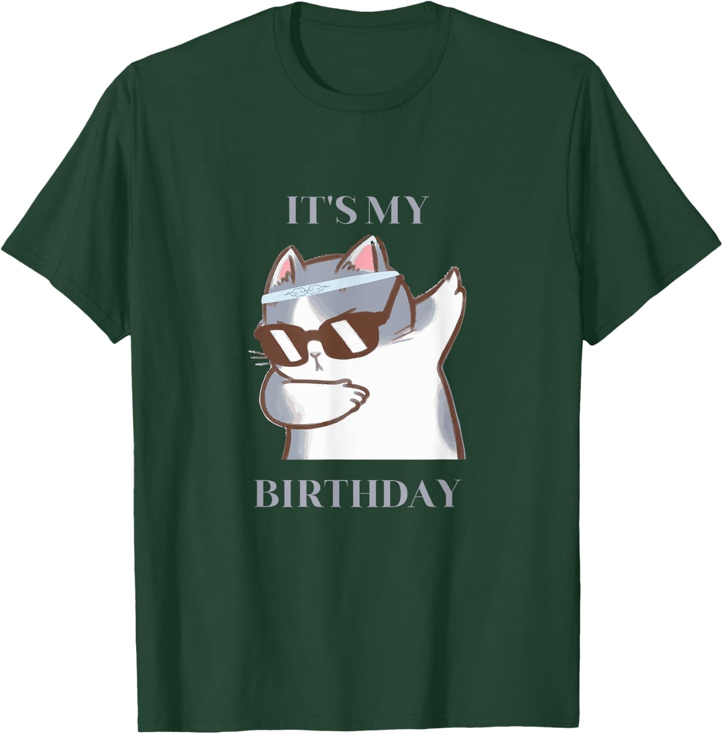 It's My Birthday Dabbing Cat Dab Dance Women Girls Kids T-Shirt - T-Shirt | Forest