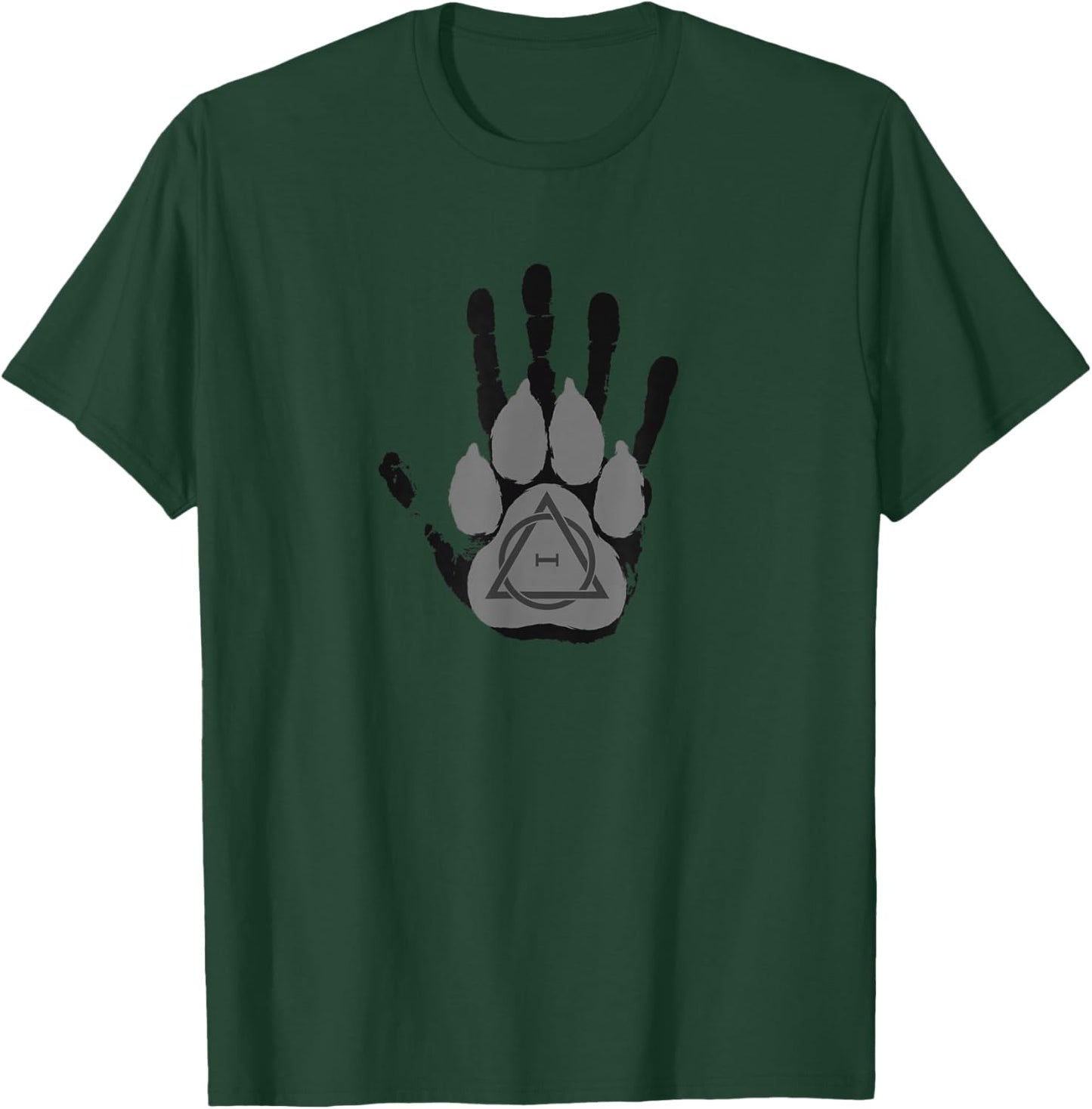 Feathered Commodities Hand and Wolf - Therian T-Shirt - T-Shirt | Forest