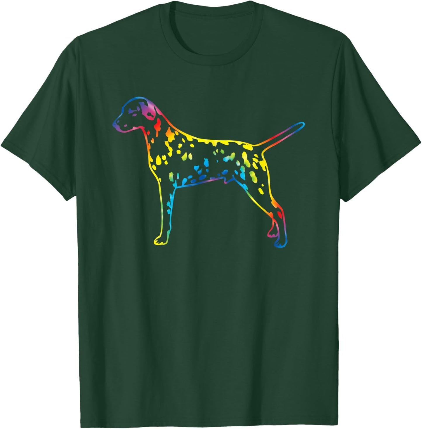 Tie Dye Dalmatian Rainbow Print Dog Pup Hippie Peace Gift Men Women Kids T-Shirt - T-Shirt | Forest