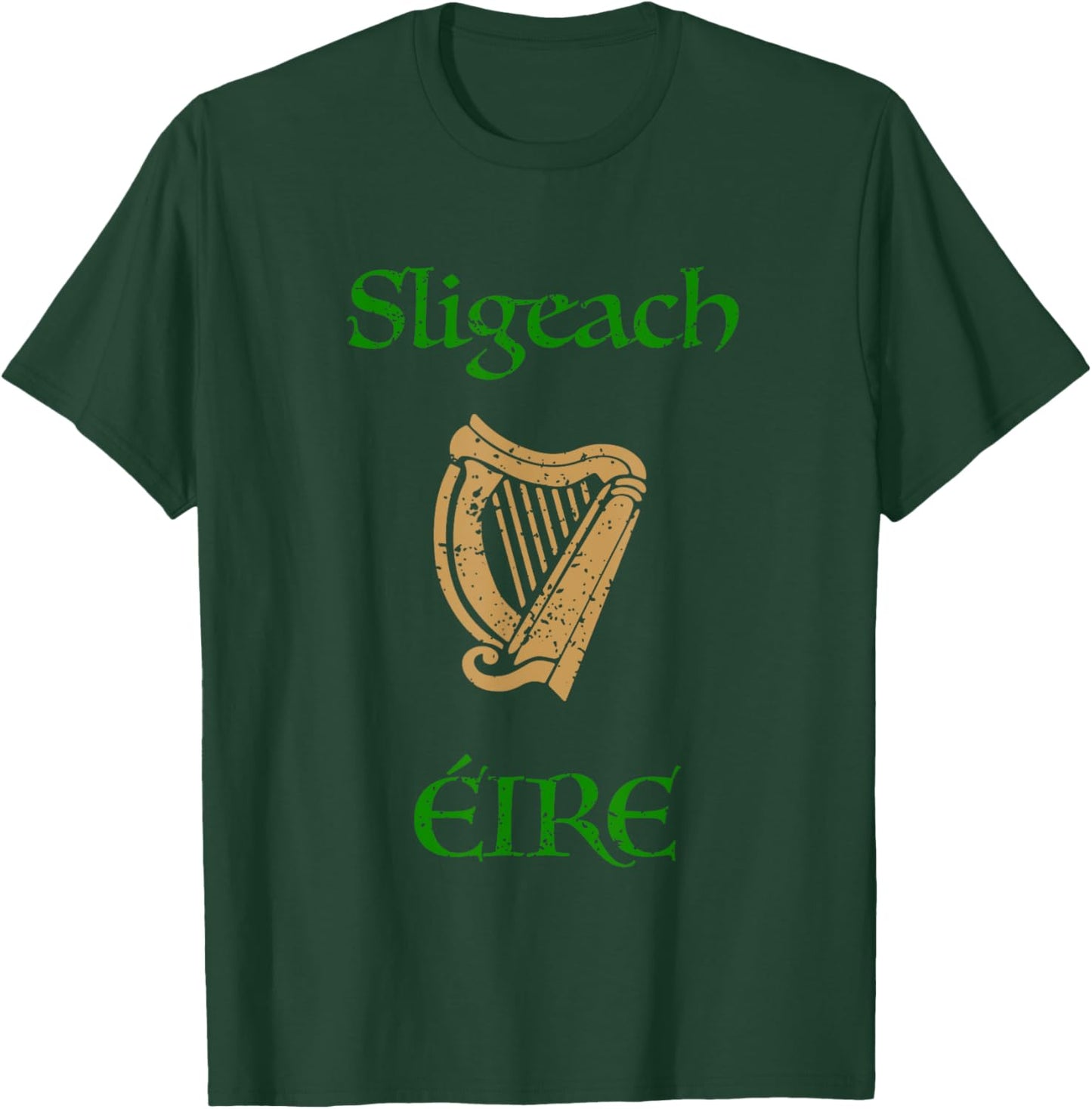 Sligeach County Sligo Ireland as Gaeilge Gaelic Celtic Harp T-Shirt - T-Shirt | Forest
