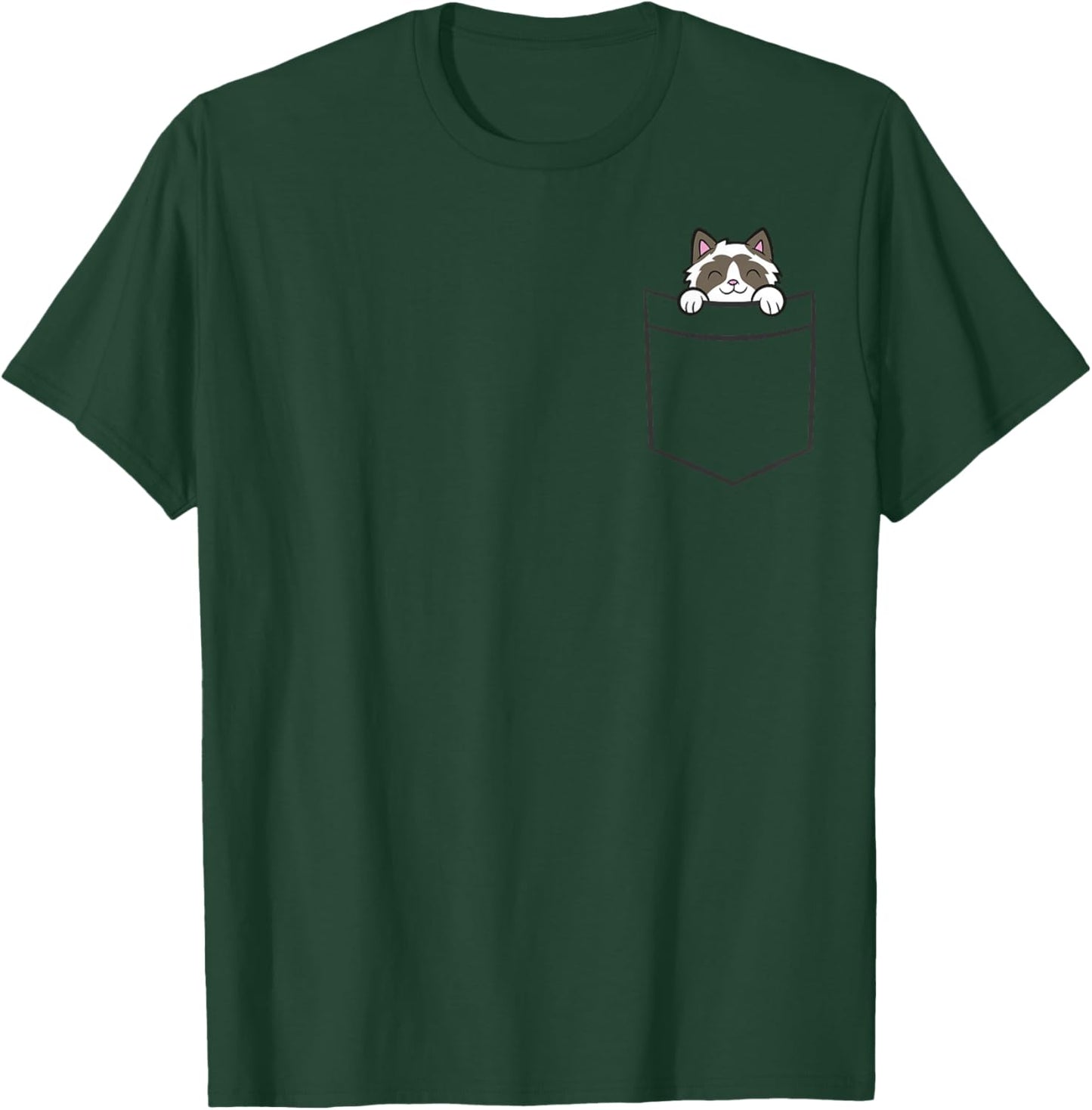 Cat In The Pocket Cute Ragdoll Cat T-Shirt - T-Shirt | Forest