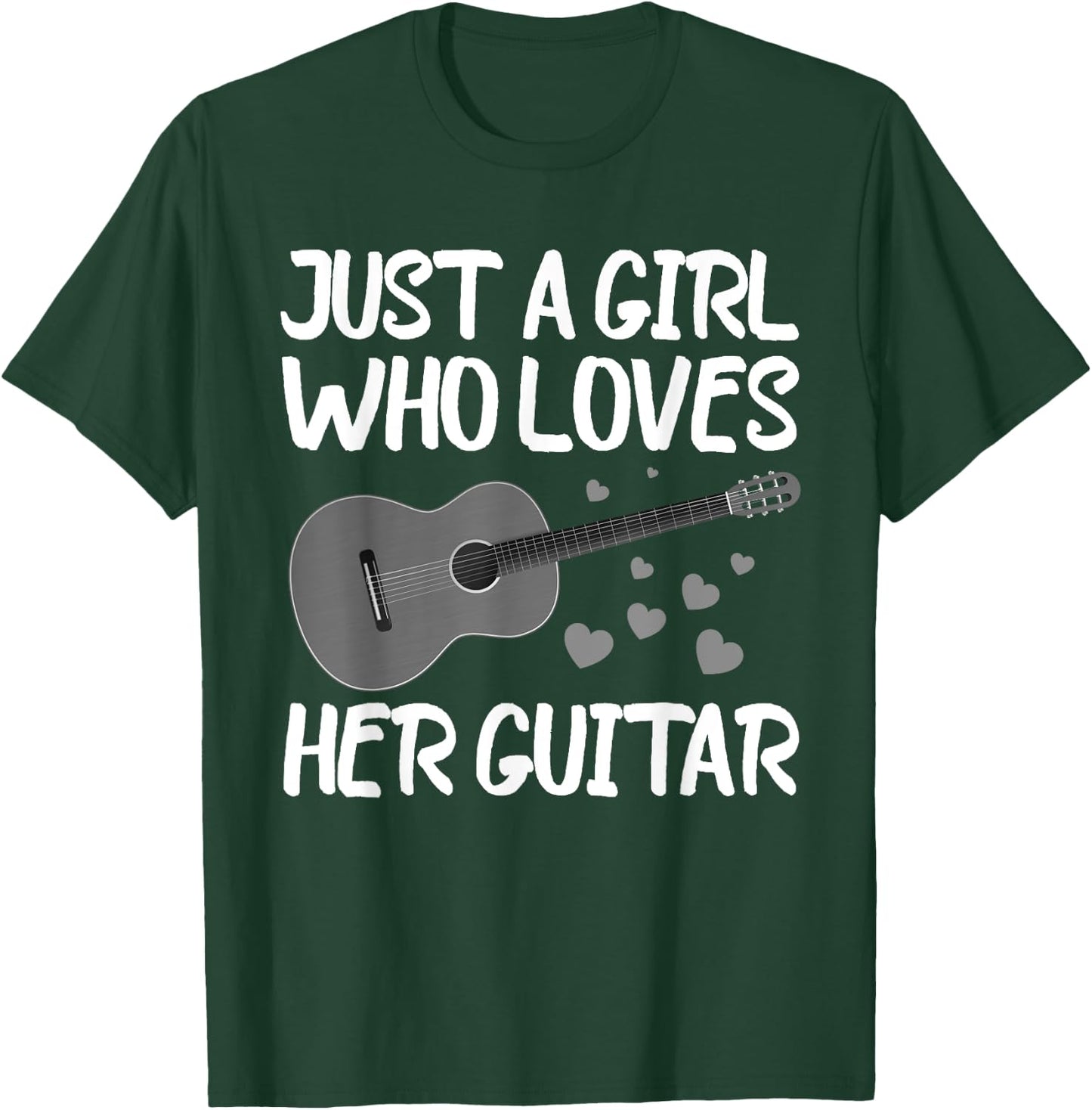 Funny Guitar Player Design For Girls Women Kids Guitar Lover T-Shirt - T-Shirt | Forest