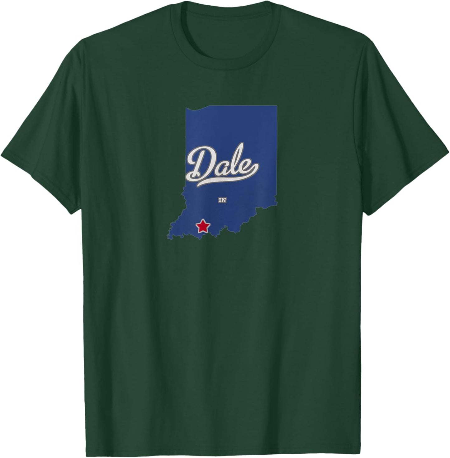 Dale Indiana IN Map T-Shirt - T-Shirt | Forest