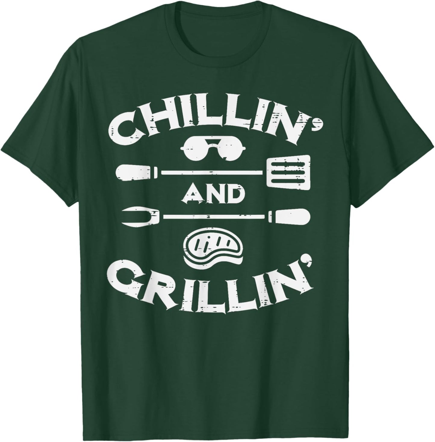 Bbq Chillin And Grillin Barbecue Pit Men Women Kids T-Shirt - T-Shirt | Forest