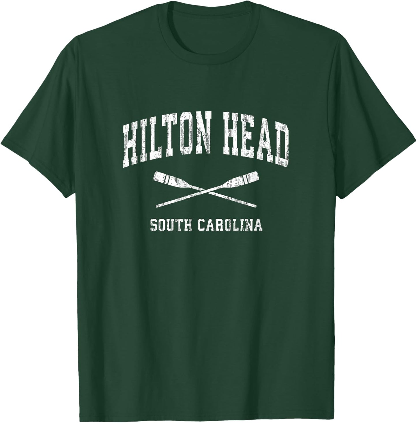 Hilton Head Island South Carolina Vintage Nautical Paddles S T-Shirt - T-Shirt | Forest