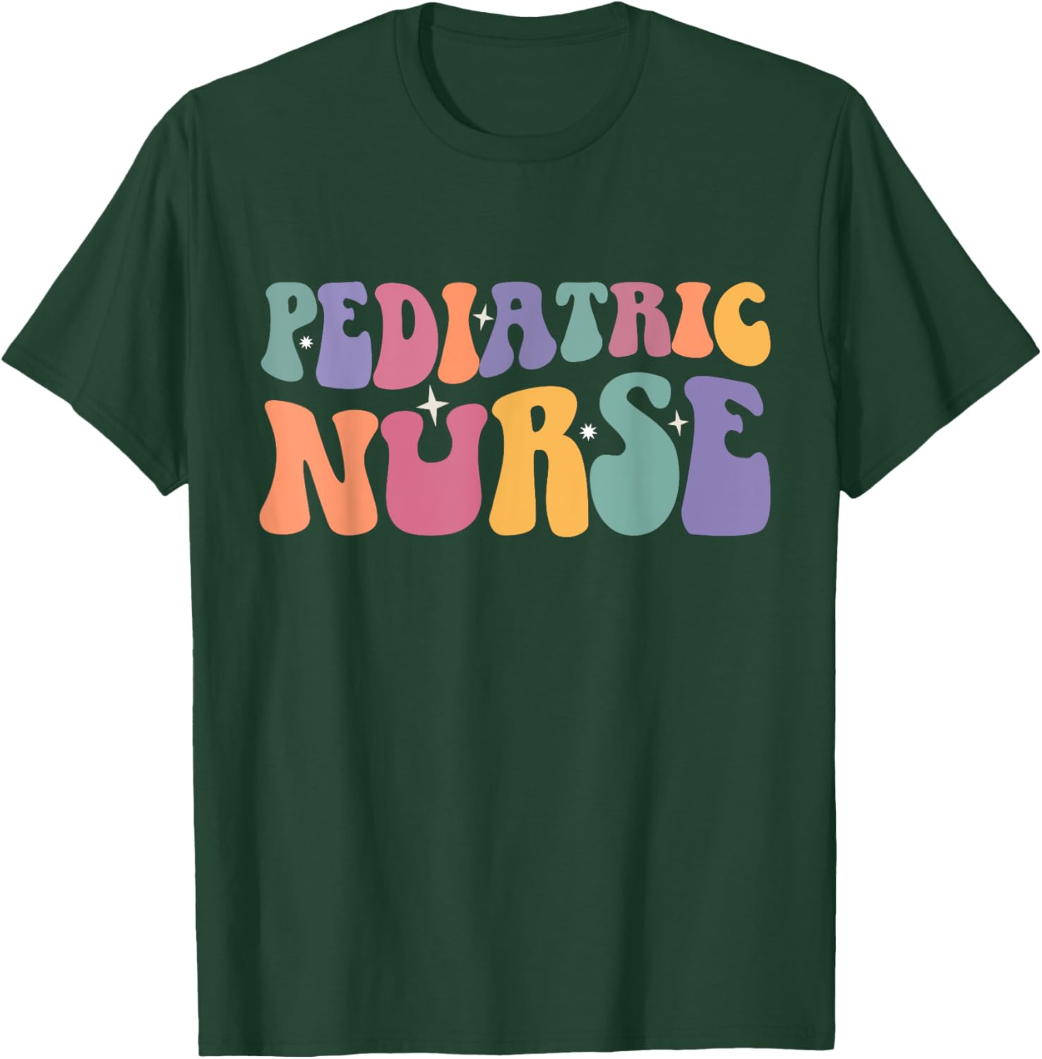 Pediatric Nurse Accessories Gifts Women Pediatric Nurse Black -Adults Small Retro Short Sleeve Spring 1 Count 0 Pockets Retro Design, Durable Fabric Blend T-Shirt - T-Shirt | Forest