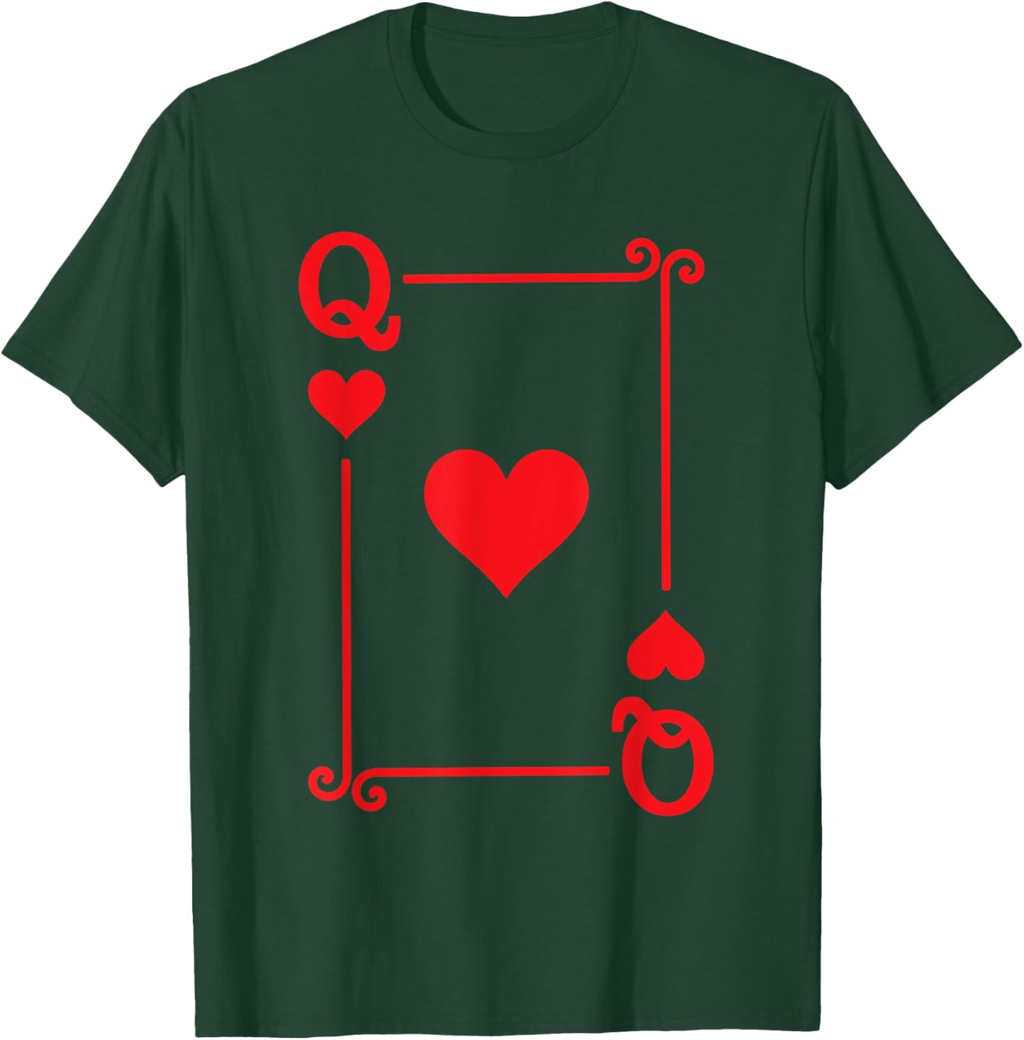 Playing Cards Costume - Queen Hearts Card - Queen Card T-Shirt - T-Shirt | Forest