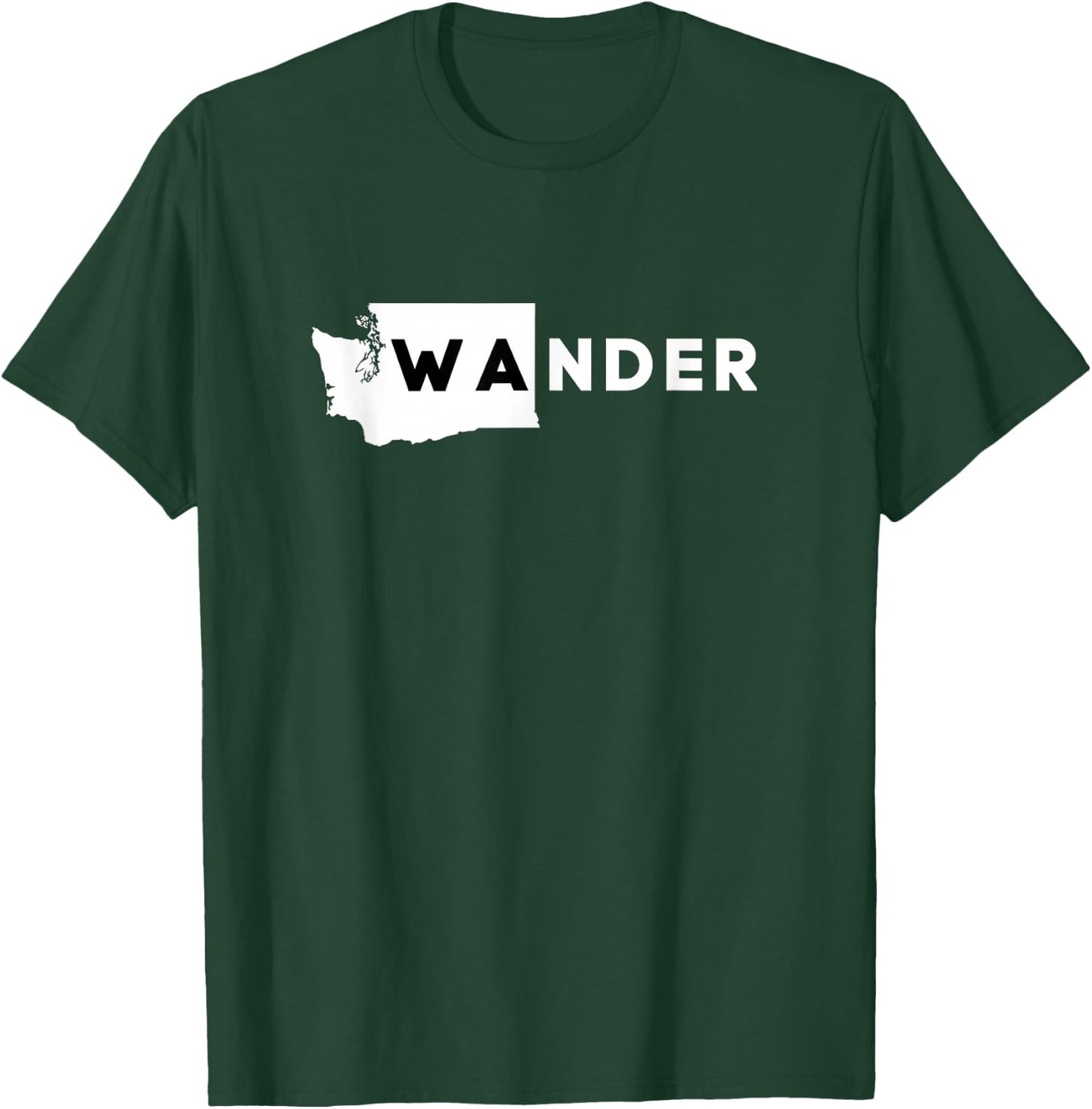 WA State Shirt, Wander , Washington, State Silhouette T-Shirt - T-Shirt | Forest