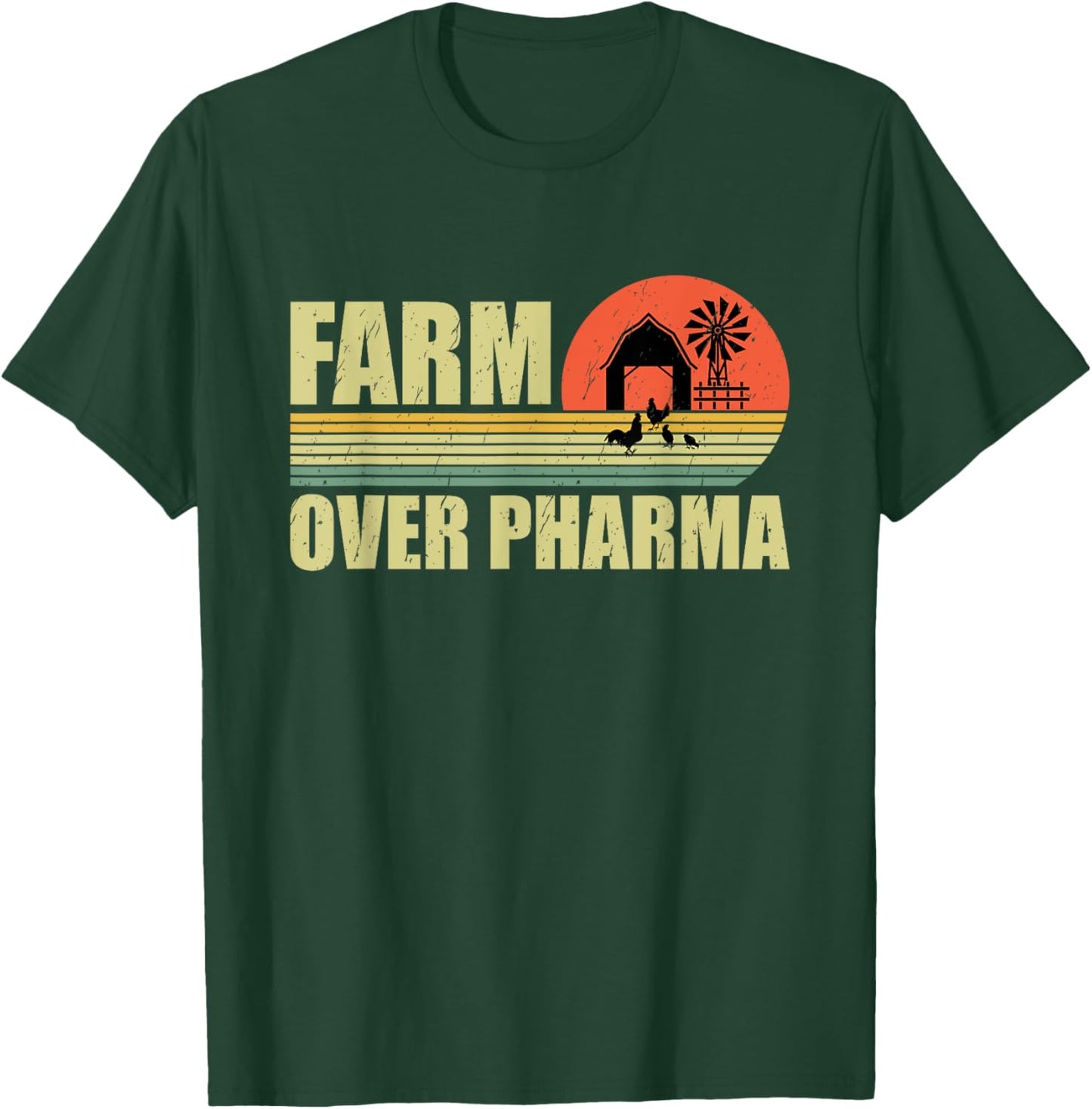 Farm Over Pharma Family Farming Mom Dad Grandpa Vintage T-Shirt - T-Shirt | Forest
