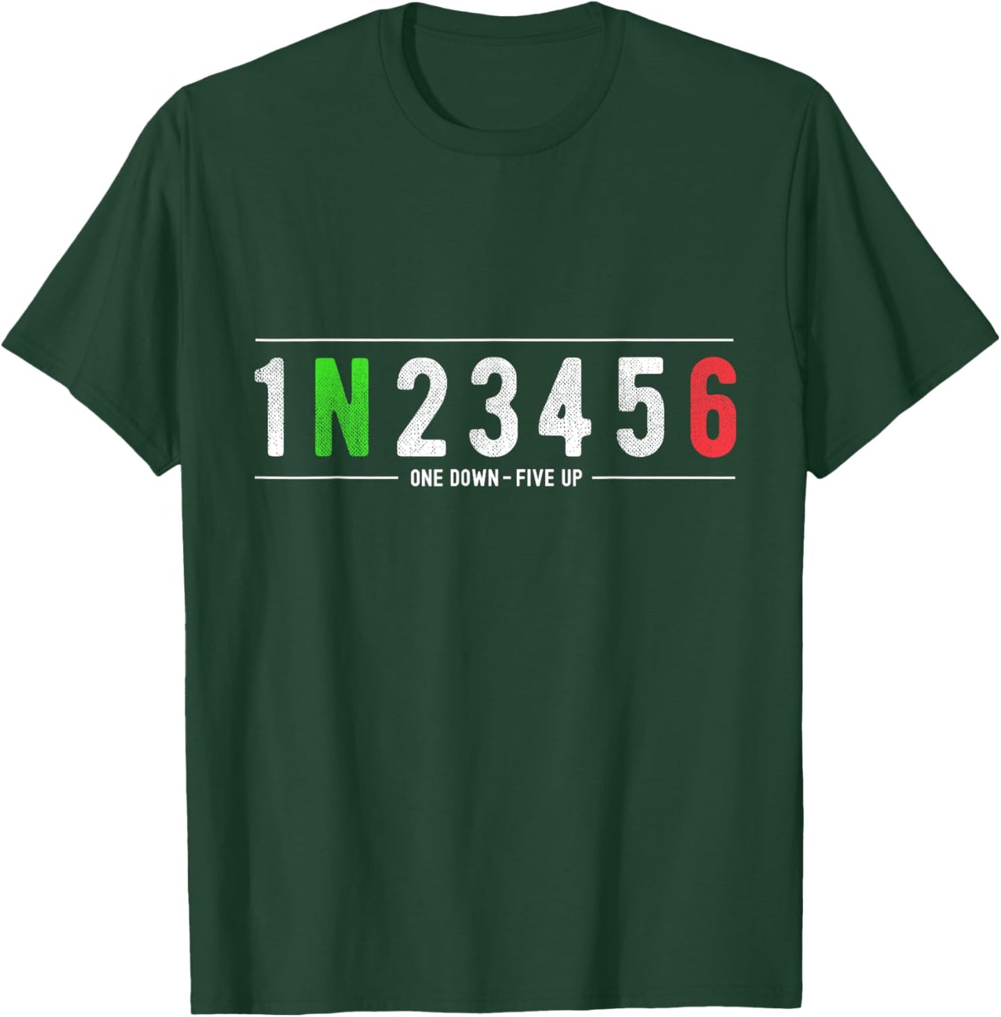 1N23456 Motorcycle Shift Biker Funny Motorcycle Biker T-Shirt - T-Shirt | Forest