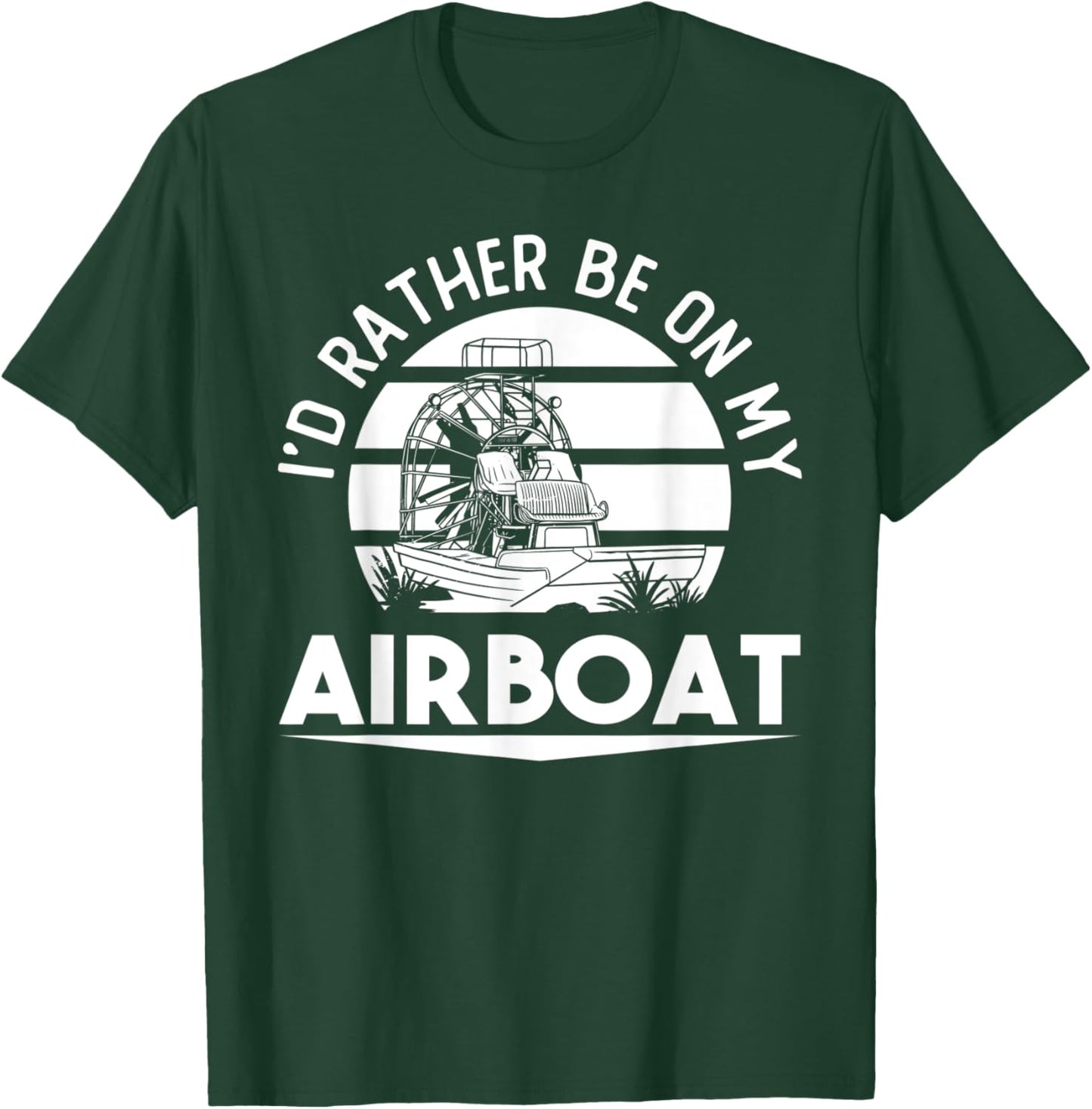 Airboat Fanboat Rc Hydroplane Racing Swamp Boat Riding T-Shirt - T-Shirt | Forest