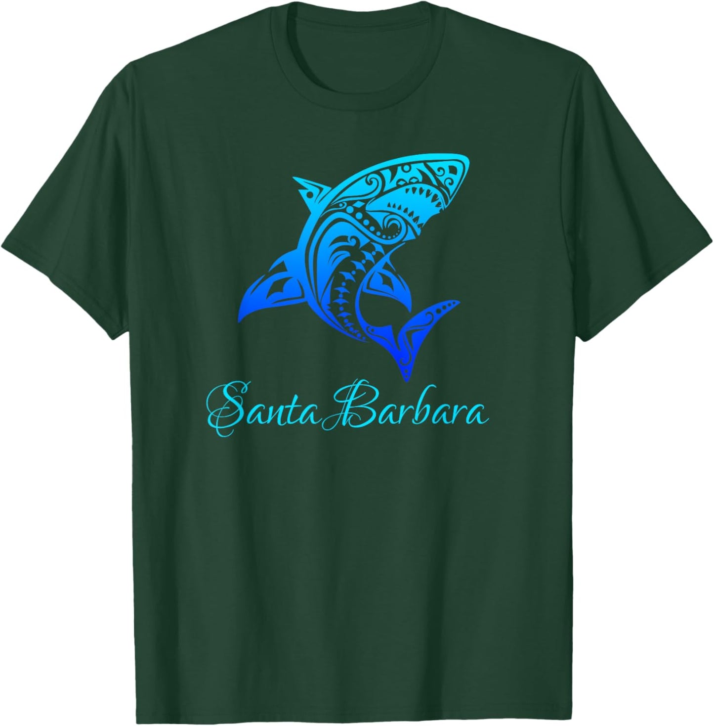 Santa Barbara, California Vintage Retro Tribal Shark T-Shirt - T-Shirt | Forest