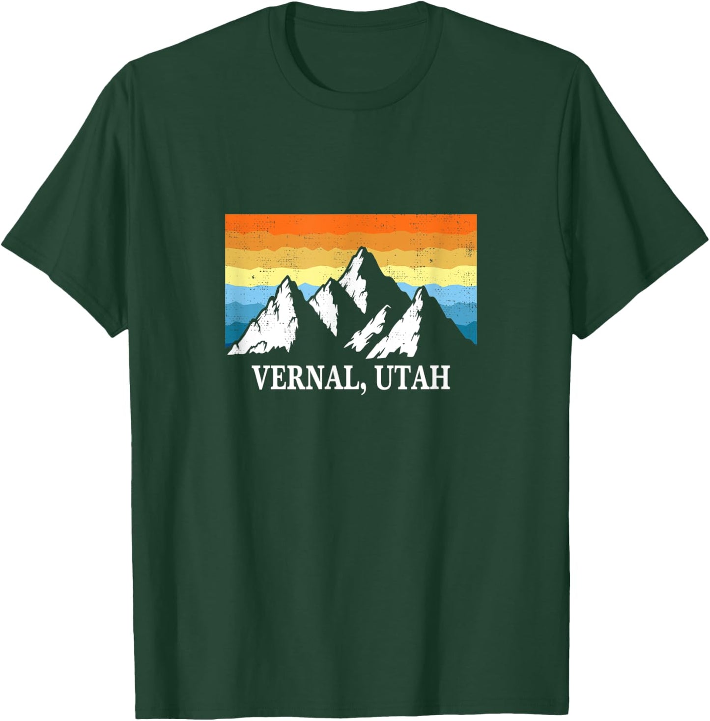 Vintage Vernal, Utah Mountain Hiking Souvenir Print T-Shirt - T-Shirt | Forest
