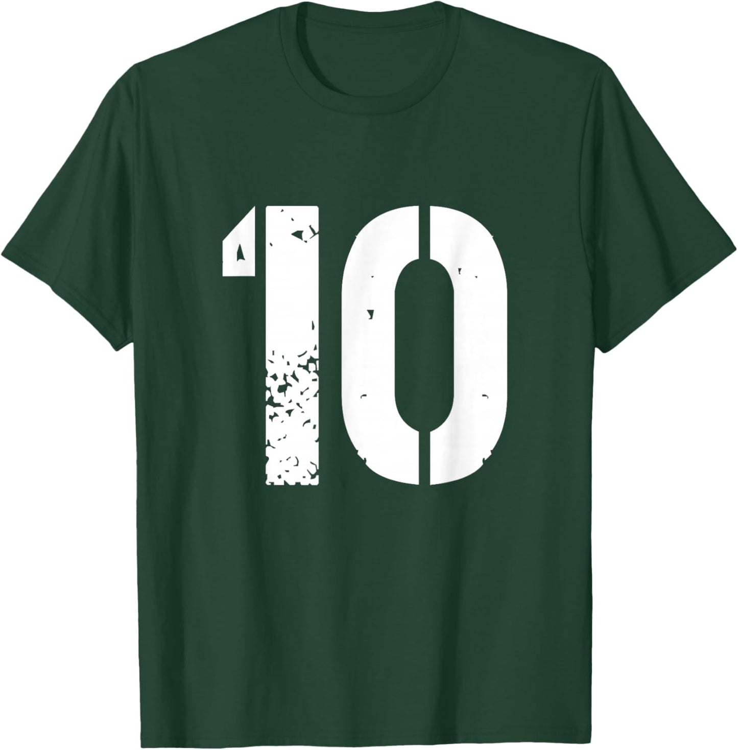 Uniform Numbered Jersey Designs for Sports Fans - Number 10 Varsity Team - 10th Birthday & Ten Years Old T-Shirt - T-Shirt | Forest