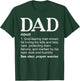 DAD Definition Father's Day Daddy Christian Dad T-Shirt - T-Shirt | Forest