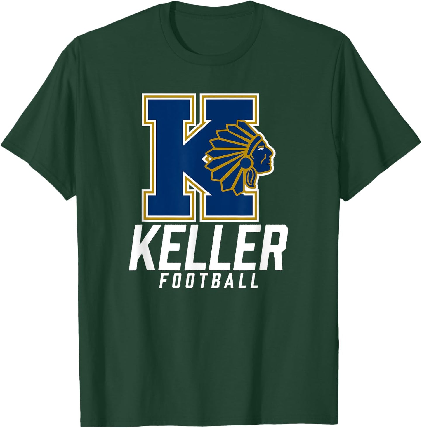 Keller Indians Logo Football Team HS T-Shirt - T-Shirt | Forest