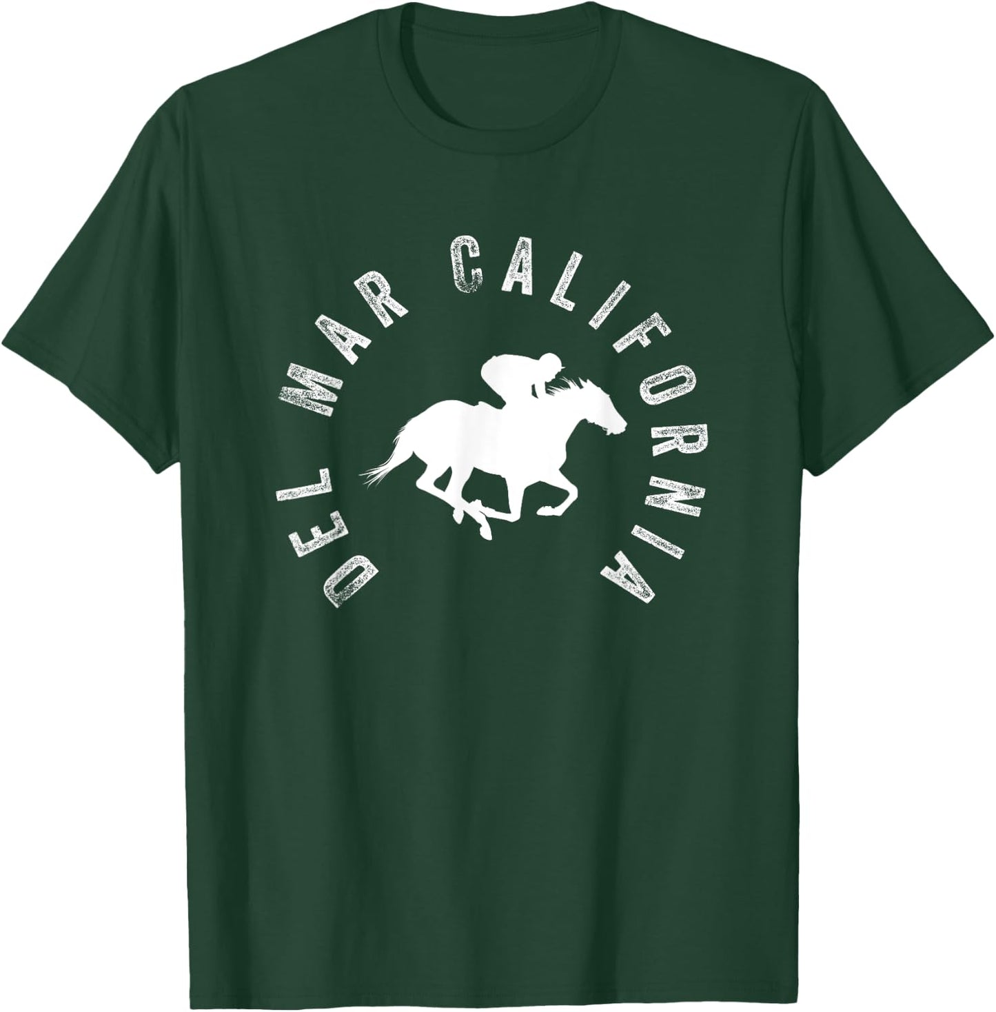 Del Mar California Del Mar California Horse Racing Black -Adults Small Classic Fit Short Sleeve Horse Racing Enthusiasts, Men, Women T-Shirt - T-Shirt | Forest