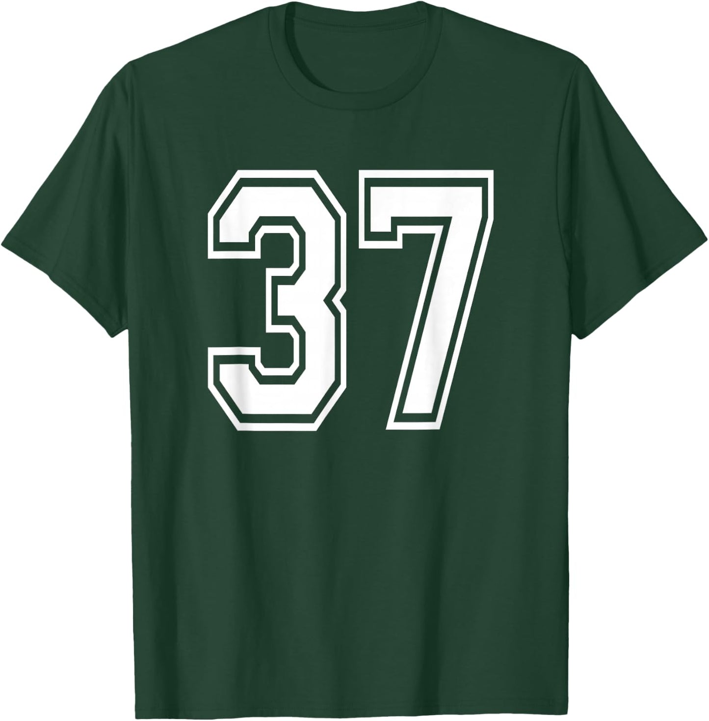 Number 37 Birthday Gift Sports Player Team Numbered Jersey T-Shirt - T-Shirt | Forest