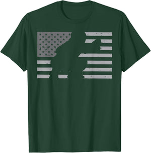 Baseball Catcher American Flag USA Patriotic Men Boys T-Shirt - T-Shirt | Forest