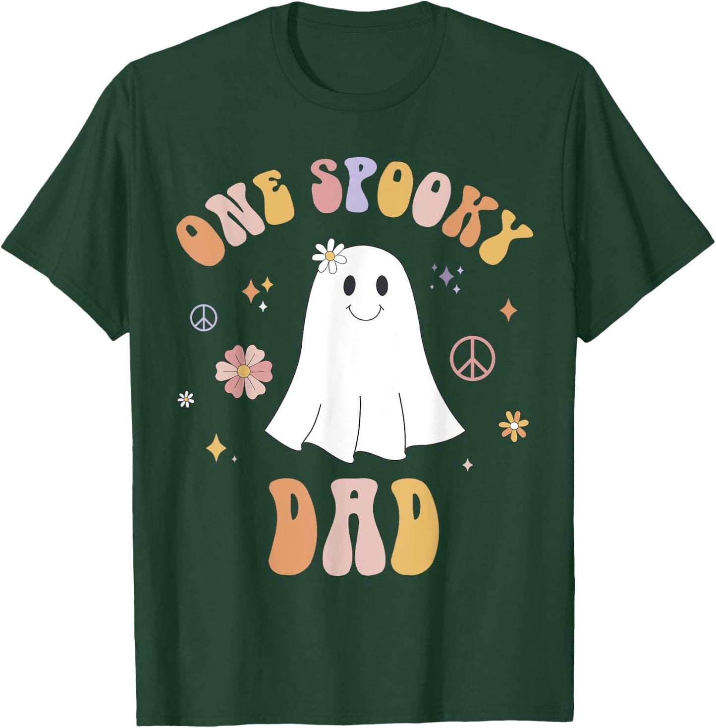 One Spooky Dad First Birthday Retro Halloween Ghost Boo T-Shirt - T-Shirt | Forest