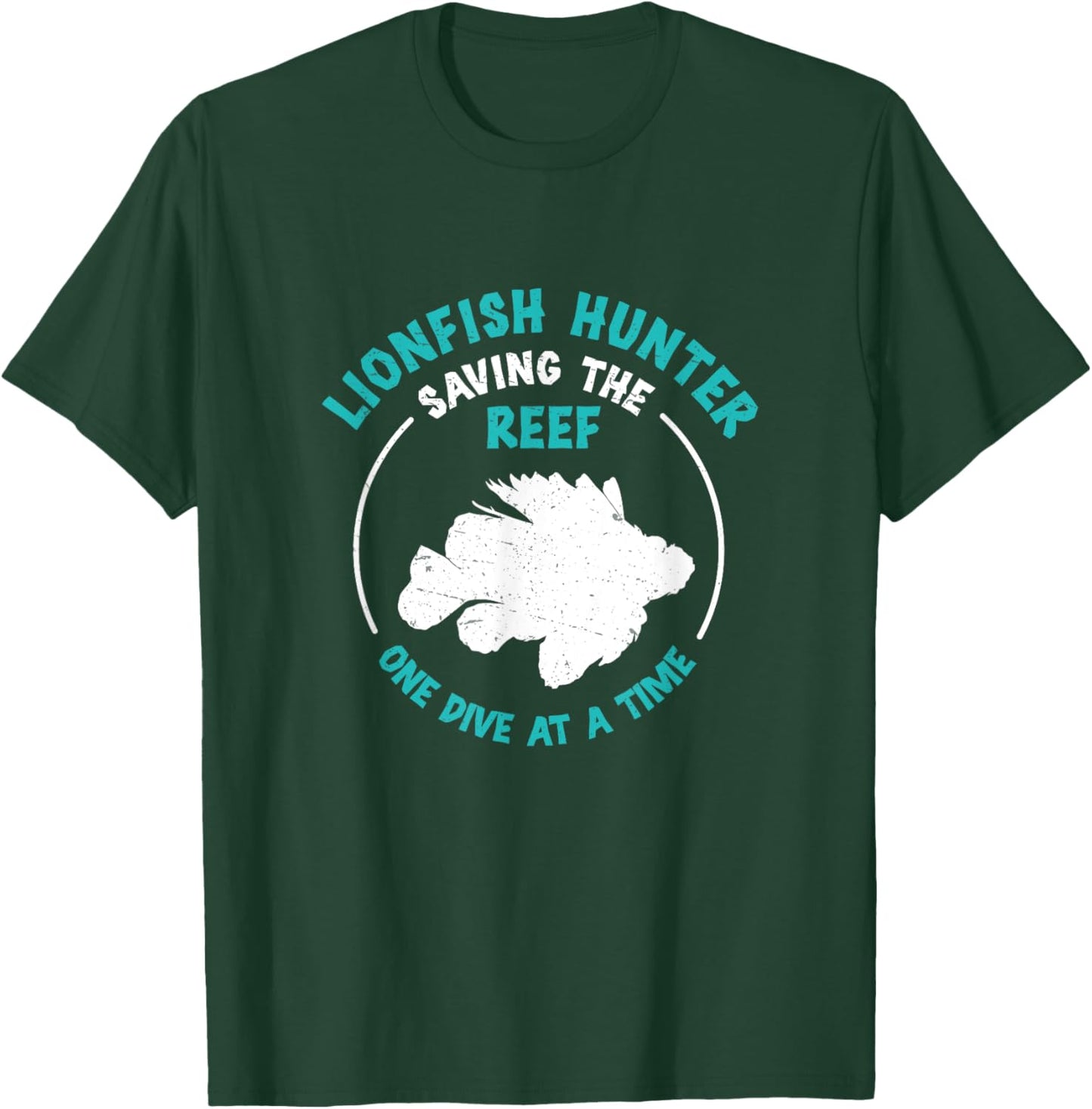 Funny Lionfish Hunter Saving The Reef One Dive At A Time T-Shirt - T-Shirt | Forest